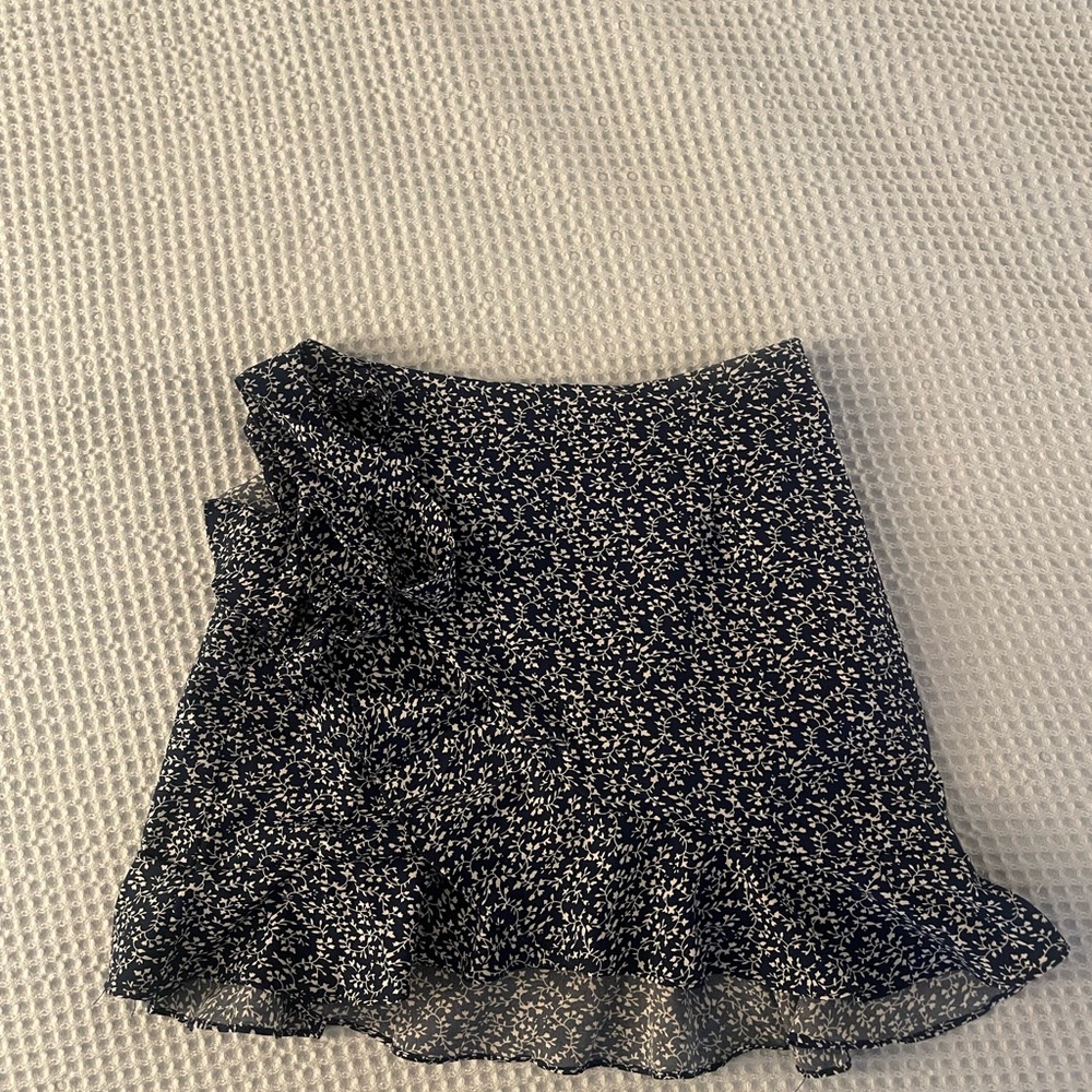 Floral Navy and White Women's Skirt